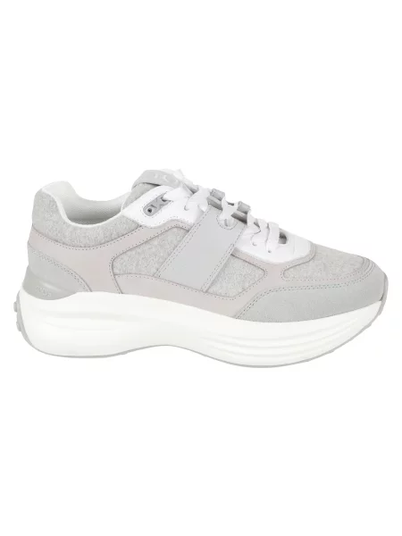 Sneakersy Tod's sznurowane skórzane szare