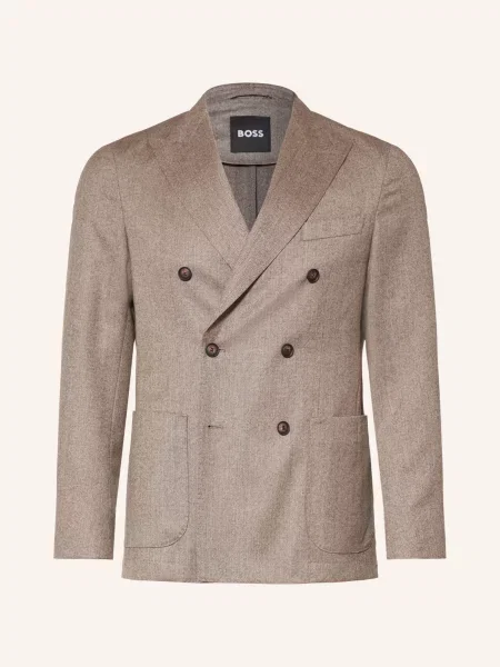Boss Oblekové Sako Hanry Slim Fit open brown hnědé