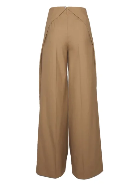 Pantaloni Mugler plisate maro