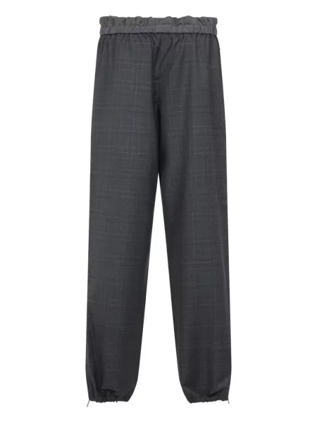 Pantaloni Miu Miu în carouri gri