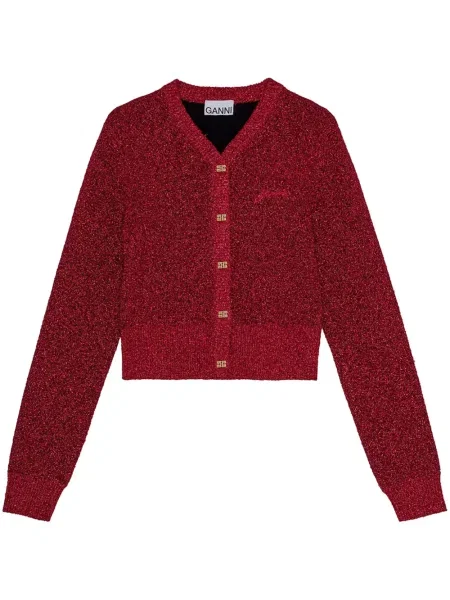 Cardigan Ganni lung roșu