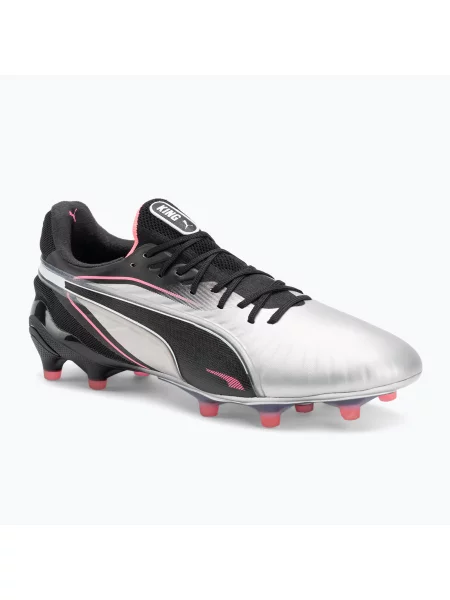 Încălțăminte de fotbal pentru bărbați PUMA King Ultimate FG/AG puma silver/puma black/sun struck/puma white alb