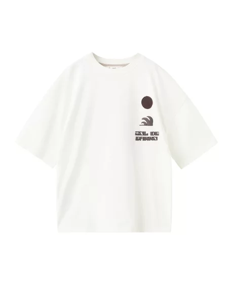 MANGO KIDS Tricou BARRO maro închis / portocaliu homar / roșu orange / murdar alb