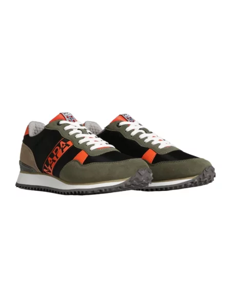 Sneakersy Napapijri skórzane zielone