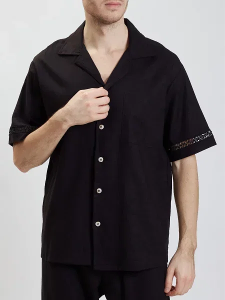 Сорочка Just Before льон/віскоза чорний
