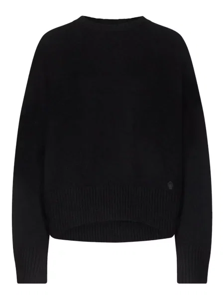 Pulover Loulou De Saison cu decolteu rotund negru