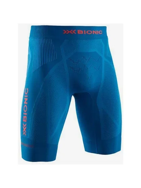 Krótkie legginsy X-Bionic The Trick w kolorze granatowo-pomarańczowym z logo S niebieskie