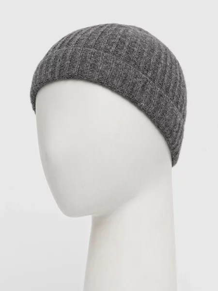 Вовняна шапка United Colors of Benetton з тонкого трикотажу вовна чорний