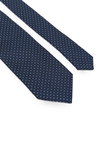 Cravată Corneliani de mătase cu imprimeu geometric albastru