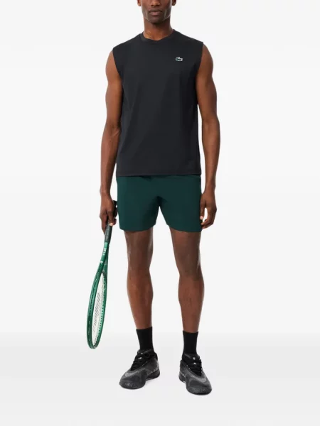 Szorty Lacoste z logo ze sznurkiem zielone