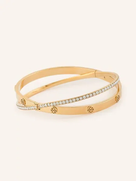 Tory Burch Náramek Icon Pavé zlatá bílá