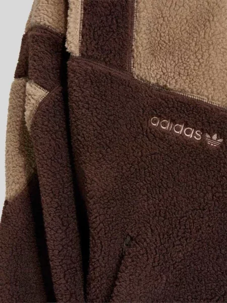 Kurtka teddy z wyhaftowanym logo Adidas Originals