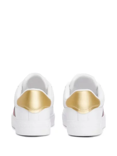 Sneakerși Tommy Hilfiger din piele cu dungi alb