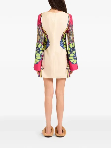 Rochie mini La Doublej cu model floral de costum roz