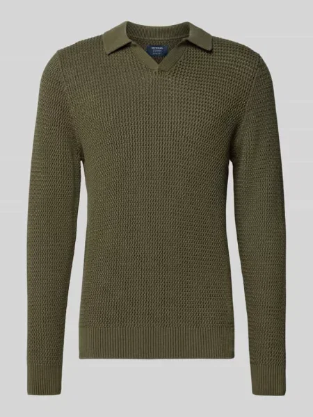 Sweter z dzianiny z prążkowanymi wykończeniami Mcneal khaki