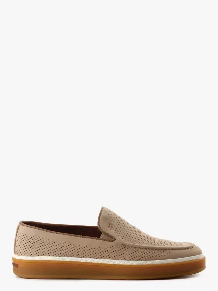 Мокасины Leberdes из нубука бежевые
