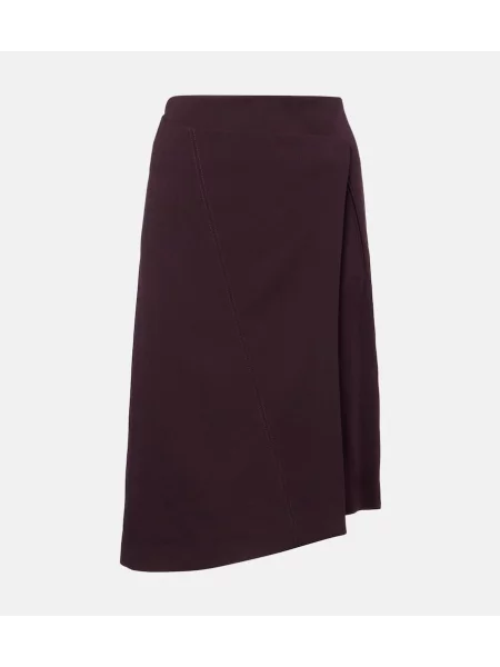 Fustă midi Victoria Beckham până la genunchi bordo