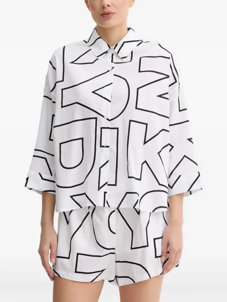 Pijamale Dkny cu imagine alb