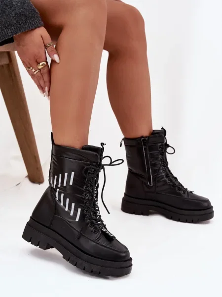 Зимни обувки за сняг Vinceza с връзки черно