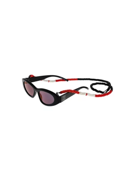 Okulary przeciwsłoneczne Hugo Boss z paskiem czarne