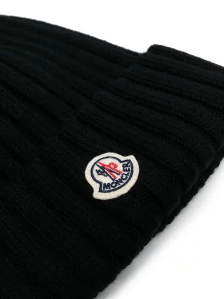 Briaunotas kepurė Moncler juoda