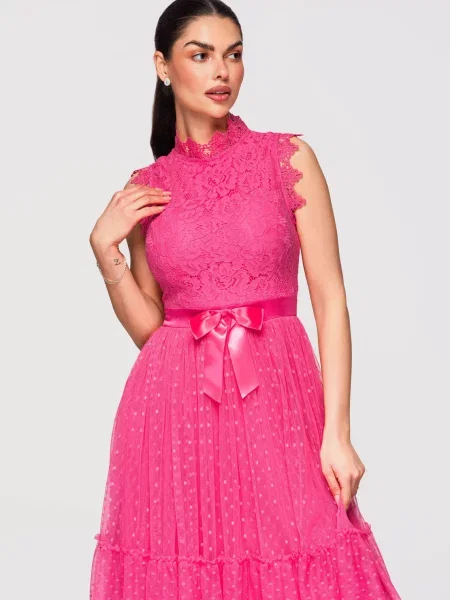 Rochie midi Edoti din dantelă