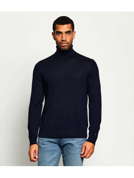 Geacă Tommy Hilfiger de lână albastru