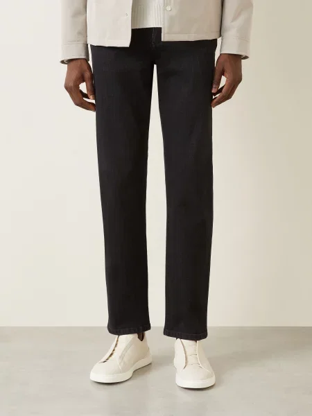 Zegna Džíny Slim Fit mid grey solid šedé