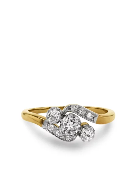 Retro diamant prsten Pragnell Vintage žlutý