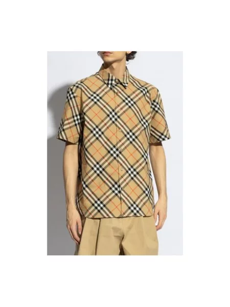 Koszula z krótkim rękawem Burberry w kratę z krótkim rękawem klasyczna