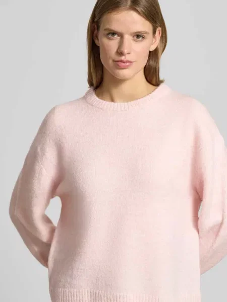 Sweter z dzianiny z dodatkiem wełny Gina Tricot różowy