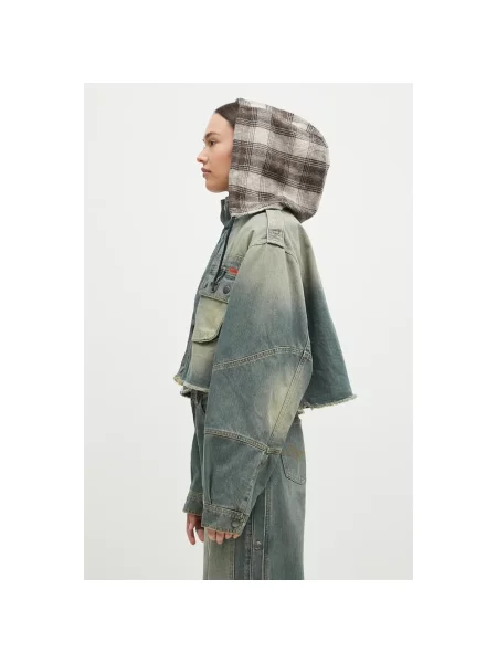 Martine Rose kurtka Cut Denim Jacket przejściowa oversize niebieski