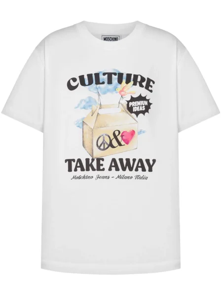 Koszulka Moschino Jeans z nadrukiem biała