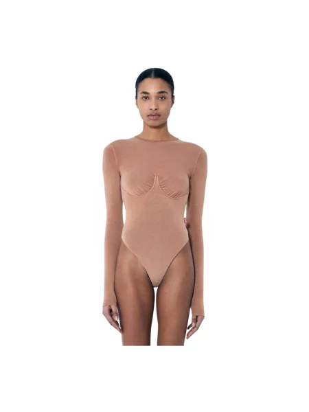 Koszulka Diesel z dżerseju beżowa