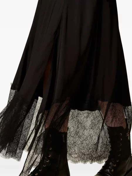 Fusta maxi Twinset din dantelă negru