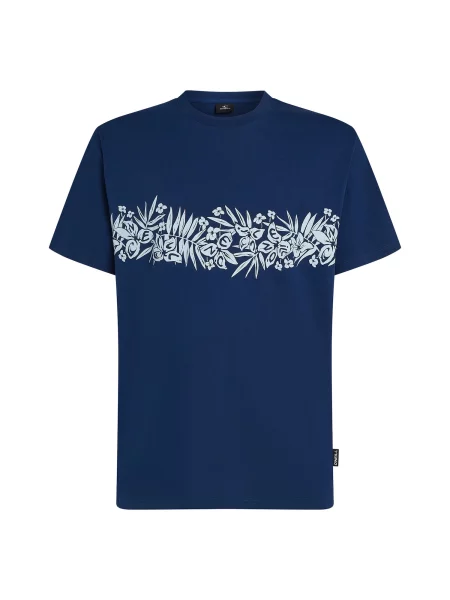 O'NEILL Tričko Uni Flower tmavě / offwhite modrá