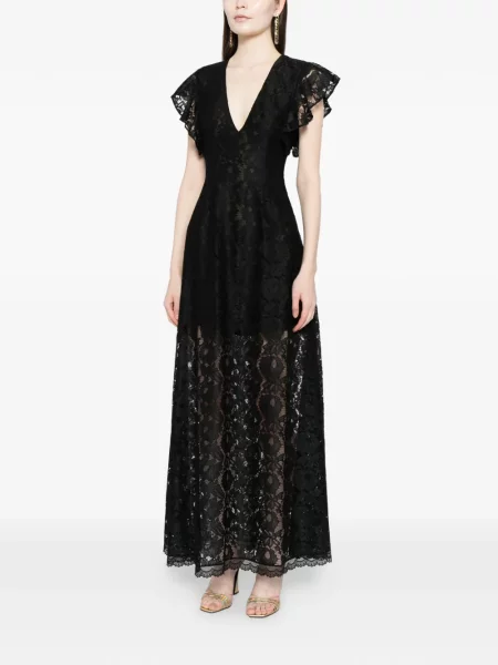 Rochie midi Cynthia Rowley din dantelă negru