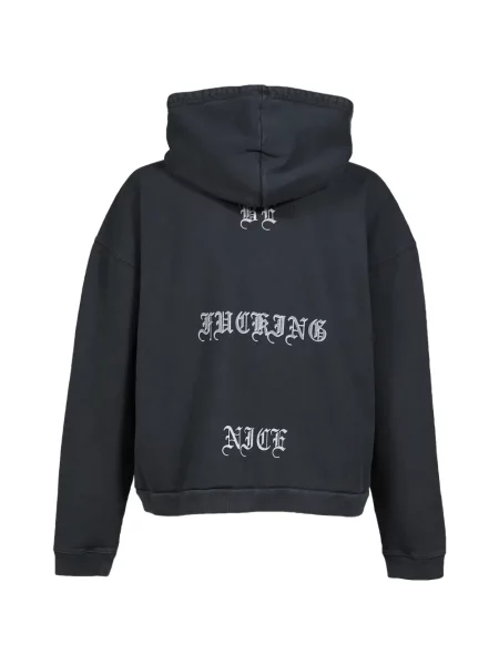 Hanorac cu glugă Jun/nakayama cu imagine negru