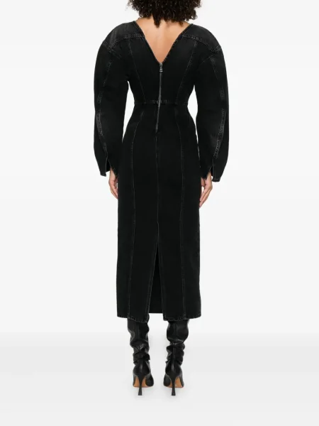 Rochie midi Haikure cu decolteu în V până la genunchi de costum negru