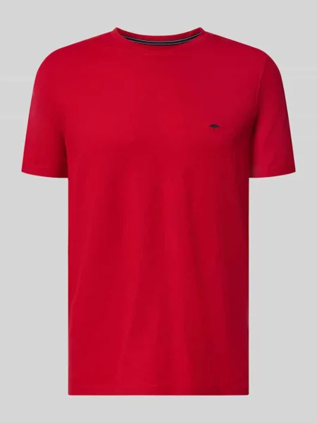 T-shirt w kroju regular fit z haftowanym logo Fynch-hatton czerwona