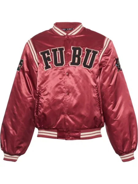 FUBU Geacă de primăvară-toamnă roșu cireș / negru alb