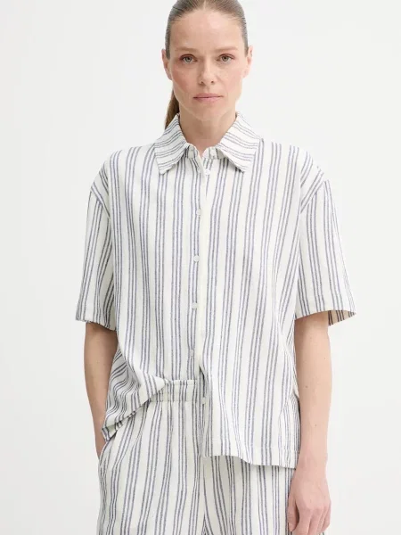 Samsoe Samsoe cămașă SAKAJA cu guler clasic regular alb