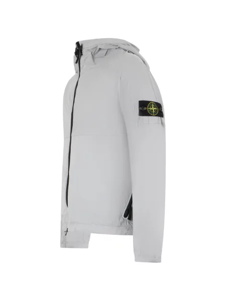 Geacă Stone Island cu glugă cu strasuri gri