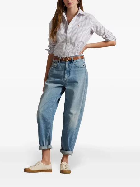 Kostiumas marškinėliai Polo Ralph Lauren satininis iki kelių balta