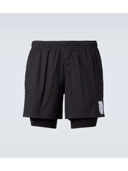 Pantaloni scurți Satisfy alergare negru
