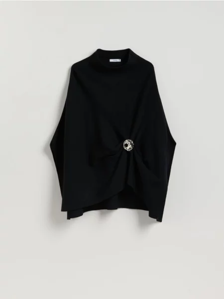 Reserved Светр-пончо чорний