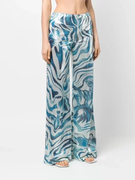 Pantaloni Alberta Ferretti cu imagine albastru