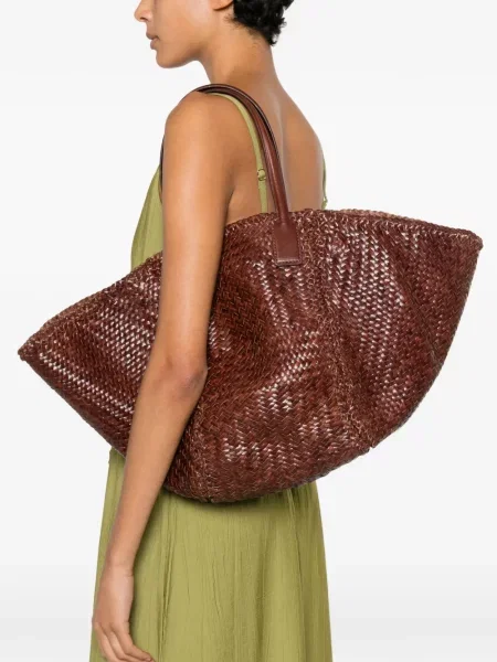 Geantă shopper Dragon Diffusion din piele maro