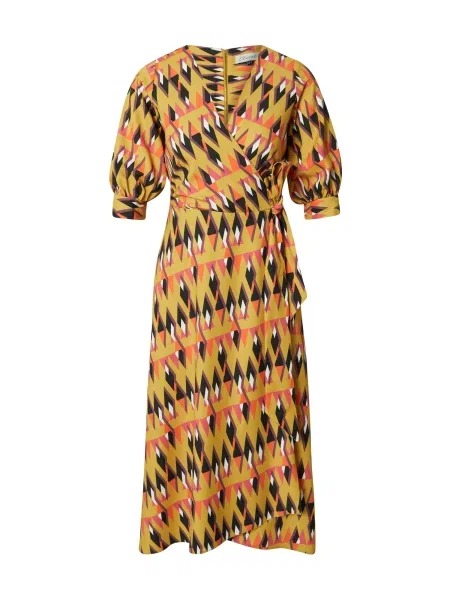 Closet London Rochie galben / corai / negru alb