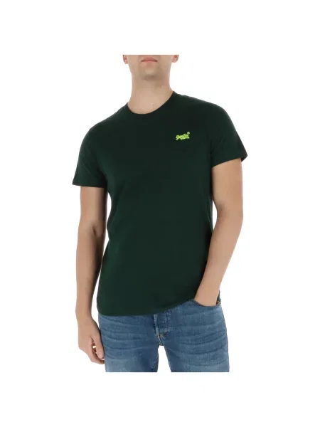 Superdry Majica Essential temno rumena / temno siva zelena